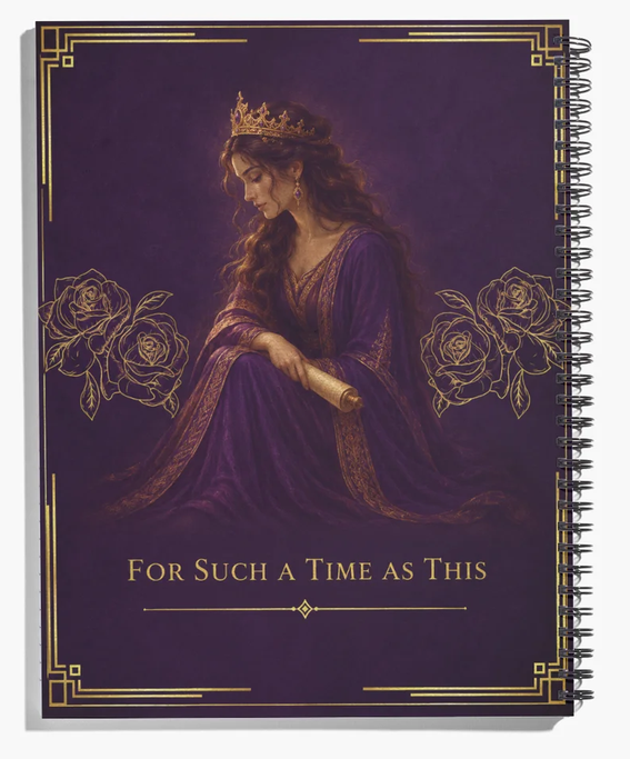 Modern Esther journal back cover with original Esther artwork