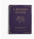 A Modern Esther journal front cover in purple and gold