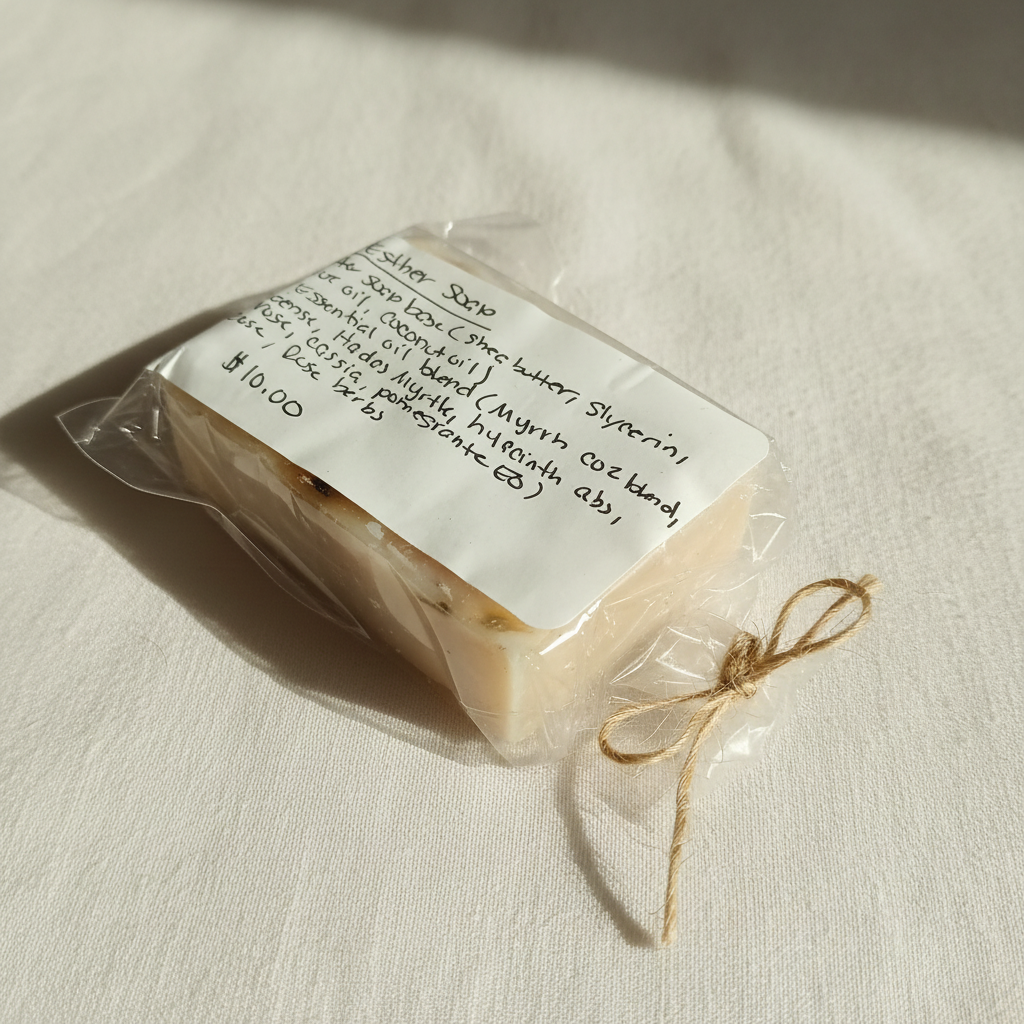 Queen Esther Soap Label - Clean Background